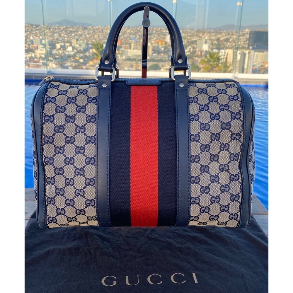 GUCCi Vintage Web GG Boston Medium Bag